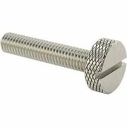 BSC PREFERRED Knurled-Head Thumb Screw Slotted Stainless Steel Low-Profile 3/8-16 Thread 2 Long 91746A808